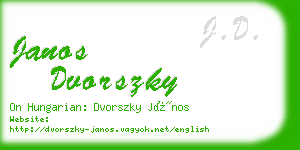 janos dvorszky business card